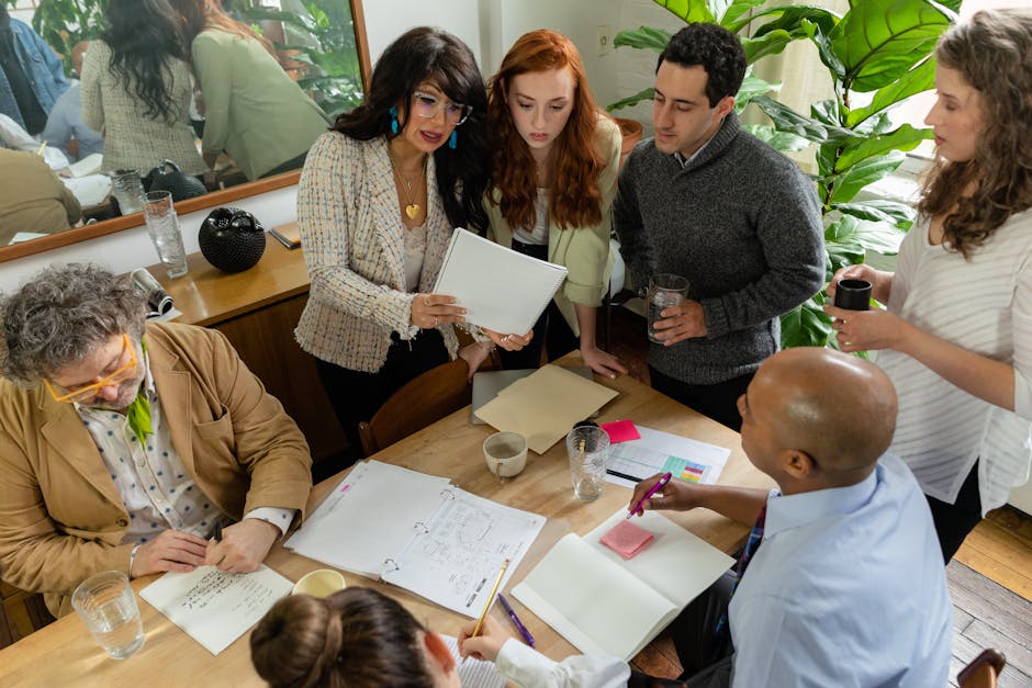 Office workers taking movement breaks together