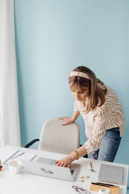 Person using standing desk and movement reminders